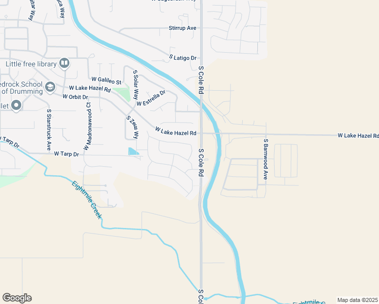 map of restaurants, bars, coffee shops, grocery stores, and more near 6845 South Maverick Way in Boise
