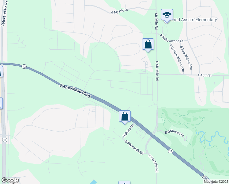 map of restaurants, bars, coffee shops, grocery stores, and more near 7200 South Dakota 42 in Sioux Falls