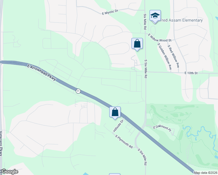 map of restaurants, bars, coffee shops, grocery stores, and more near 7200 South Dakota 42 in Sioux Falls
