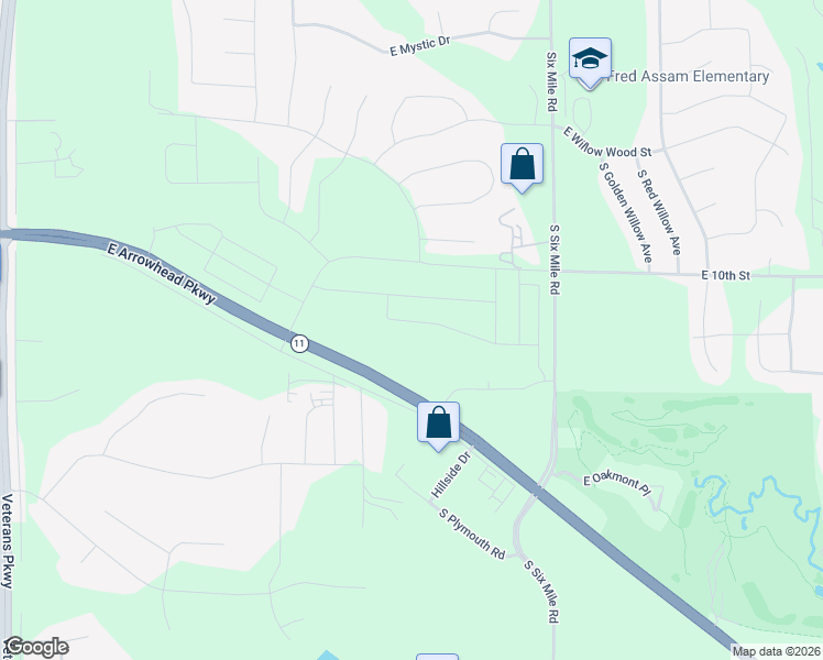 map of restaurants, bars, coffee shops, grocery stores, and more near 7200 South Dakota 42 in Sioux Falls