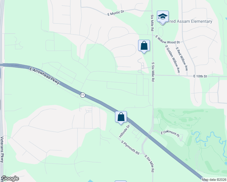 map of restaurants, bars, coffee shops, grocery stores, and more near 7200 South Dakota 42 in Sioux Falls