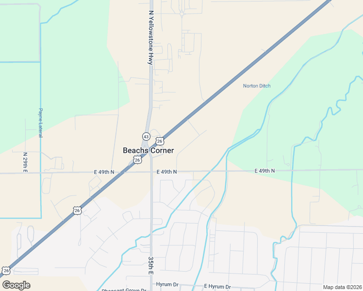 map of restaurants, bars, coffee shops, grocery stores, and more near 3568-3590 East Ririe Highway in Idaho Falls