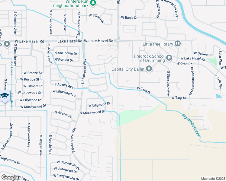 map of restaurants, bars, coffee shops, grocery stores, and more near 6767 South Maple Grove Road in Boise