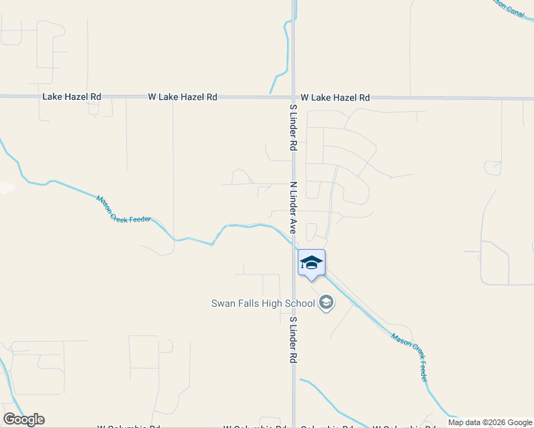 map of restaurants, bars, coffee shops, grocery stores, and more near 6991 South Linder Road in Meridian