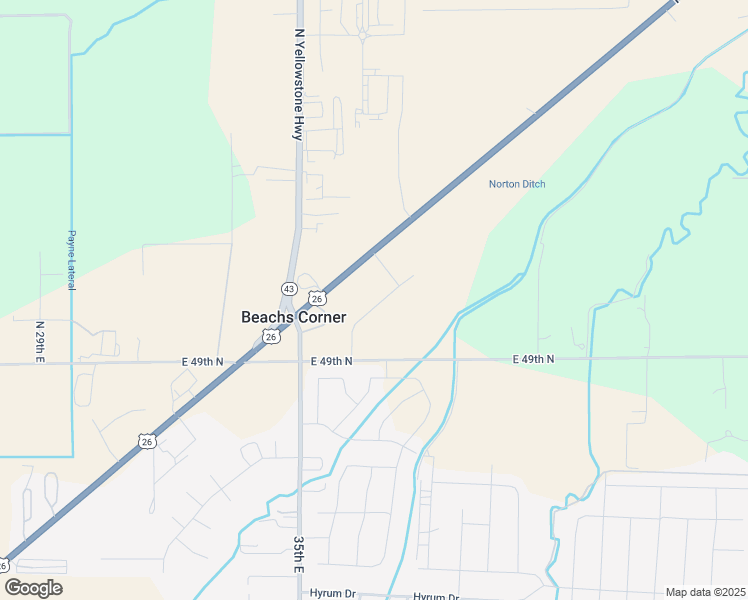 map of restaurants, bars, coffee shops, grocery stores, and more near 3568-3590 East Ririe Highway in Idaho Falls