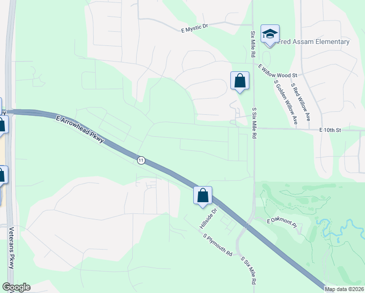 map of restaurants, bars, coffee shops, grocery stores, and more near 7200 South Dakota 42 in Sioux Falls
