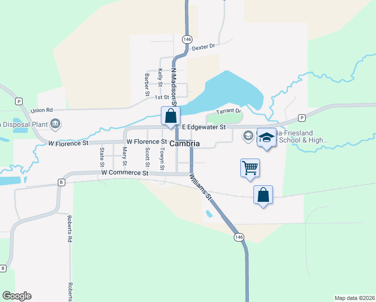 map of restaurants, bars, coffee shops, grocery stores, and more near in Cambria