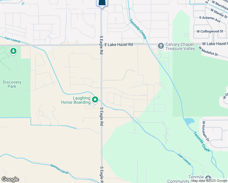 map of restaurants, bars, coffee shops, grocery stores, and more near 7020 South Eagle Road in Meridian