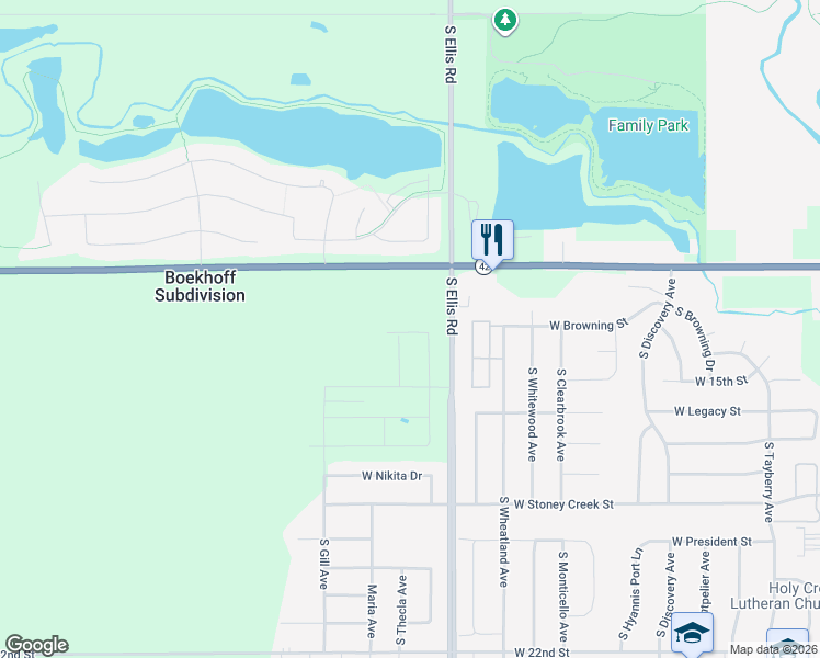 map of restaurants, bars, coffee shops, grocery stores, and more near 46885 265th Street in Sioux Falls