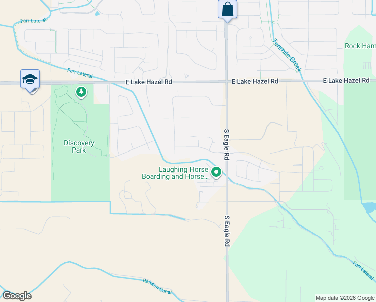 map of restaurants, bars, coffee shops, grocery stores, and more near 2929 East Bingley Drive in Meridian