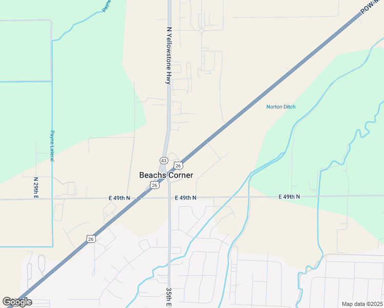 map of restaurants, bars, coffee shops, grocery stores, and more near 3568 East Ririe Highway in Idaho Falls