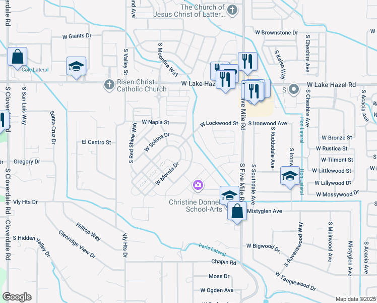 map of restaurants, bars, coffee shops, grocery stores, and more near 10962 West Oliana Drive in Boise