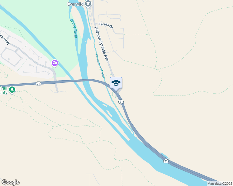 map of restaurants, bars, coffee shops, grocery stores, and more near 2200 East Warm Springs Avenue in Boise