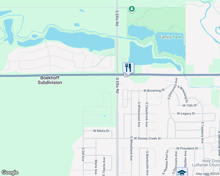 map of restaurants, bars, coffee shops, grocery stores, and more near 46885 265th Street in Sioux Falls