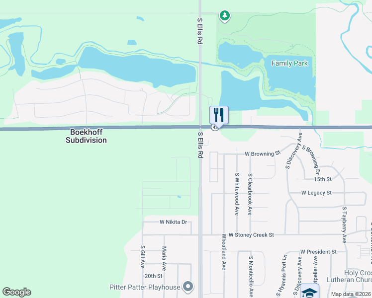 map of restaurants, bars, coffee shops, grocery stores, and more near 46885 265th Street in Sioux Falls