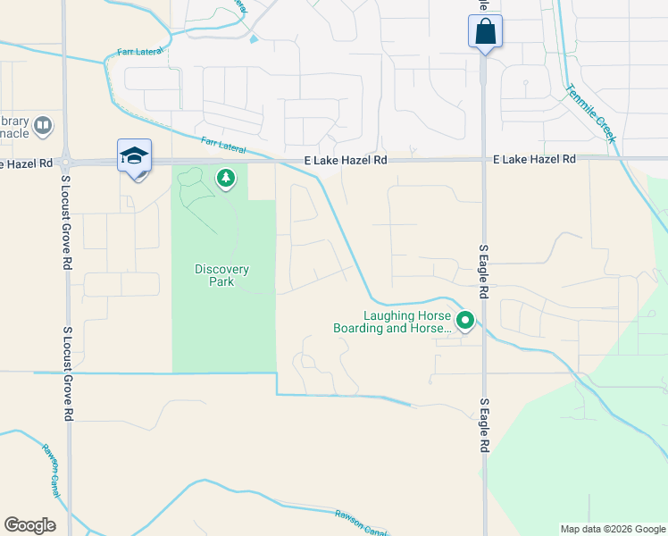 map of restaurants, bars, coffee shops, grocery stores, and more near 6519 South Raap Ranch Lane in Meridian