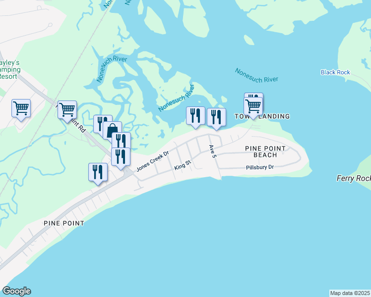 map of restaurants, bars, coffee shops, grocery stores, and more near 60 Jones Creek Drive in Scarborough