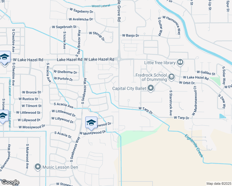 map of restaurants, bars, coffee shops, grocery stores, and more near 9157 West Brogan Drive in Boise