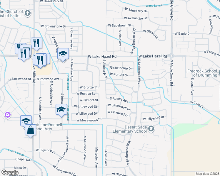 map of restaurants, bars, coffee shops, grocery stores, and more near 9637 West Brogan Drive in Boise