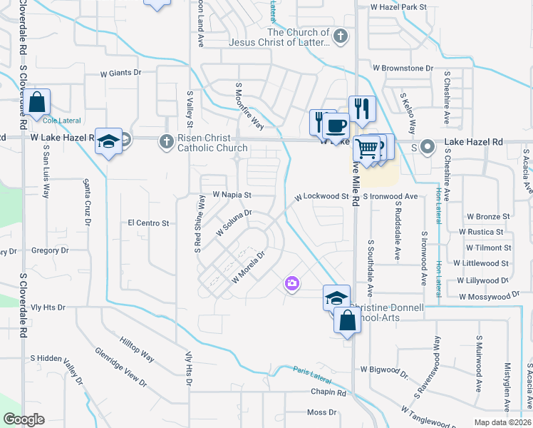 map of restaurants, bars, coffee shops, grocery stores, and more near 11088 West Soluna Drive in Boise