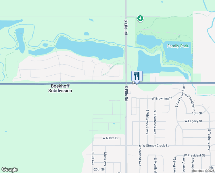 map of restaurants, bars, coffee shops, grocery stores, and more near 46885 265th Street in Sioux Falls
