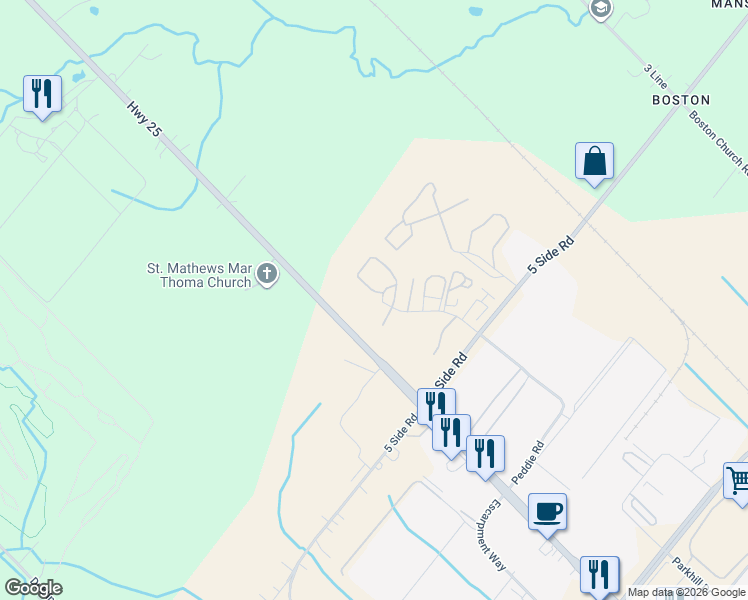 map of restaurants, bars, coffee shops, grocery stores, and more near 14 Mansewood Court in Acton