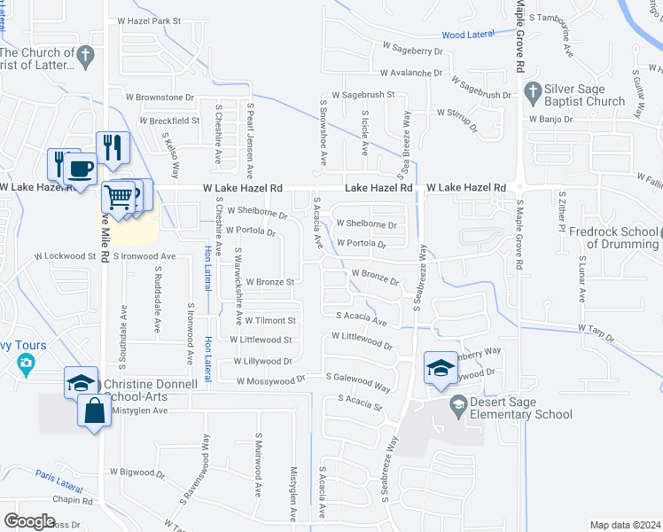 map of restaurants, bars, coffee shops, grocery stores, and more near 9733 West Brogan Drive in Boise