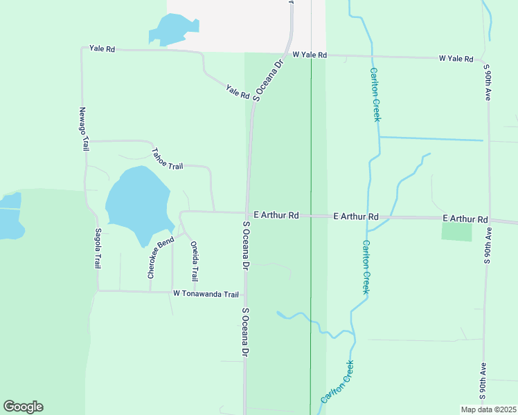 map of restaurants, bars, coffee shops, grocery stores, and more near 2771 East Arthur Road in Rothbury