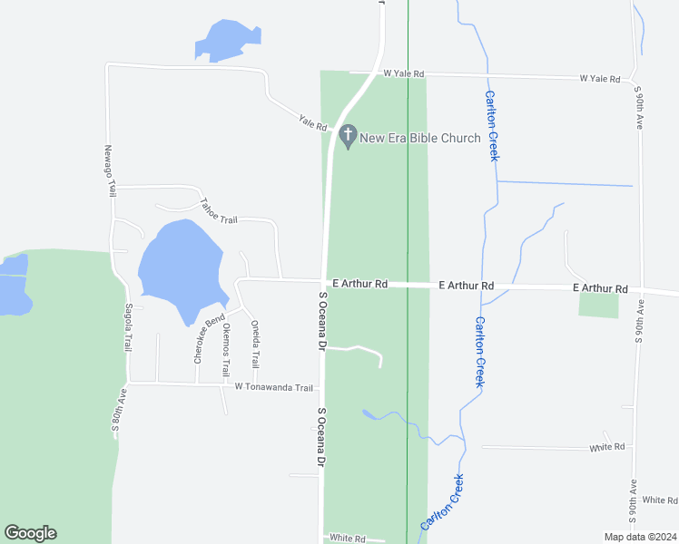 map of restaurants, bars, coffee shops, grocery stores, and more near 2771 East Arthur Road in Rothbury