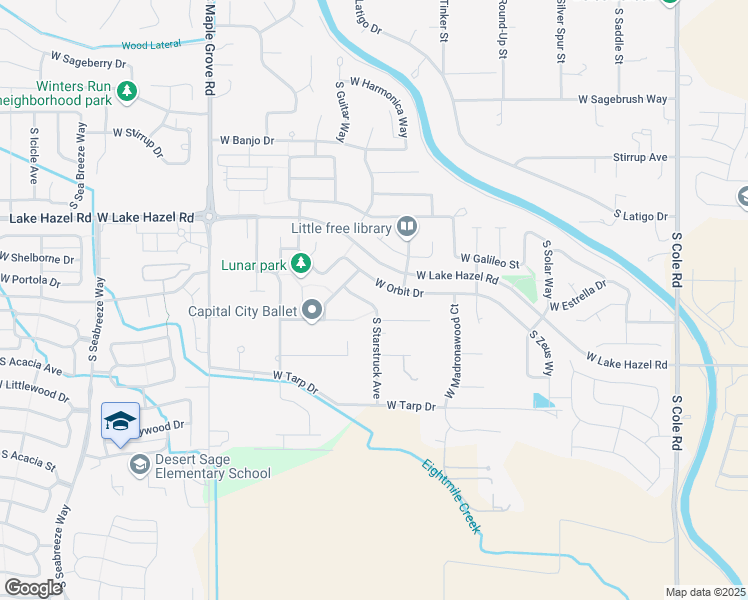 map of restaurants, bars, coffee shops, grocery stores, and more near 8436 West Shooting Star Drive in Boise