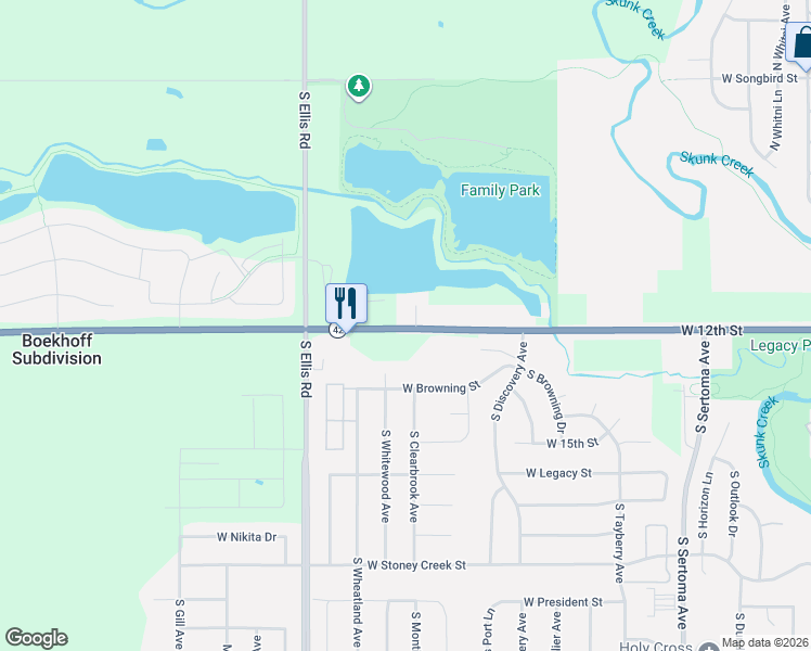 map of restaurants, bars, coffee shops, grocery stores, and more near 7900 South Dakota 42 in Sioux Falls
