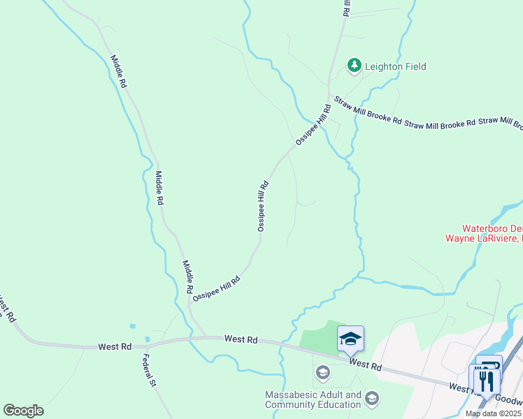 map of restaurants, bars, coffee shops, grocery stores, and more near 816 Ossipee Hill Road in Waterboro