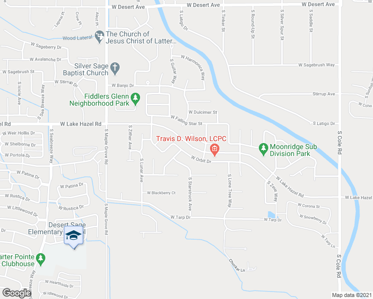 map of restaurants, bars, coffee shops, grocery stores, and more near 8448 West Orbit Drive in Boise
