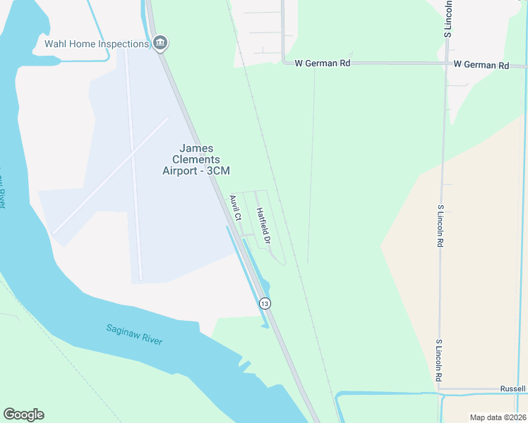 map of restaurants, bars, coffee shops, grocery stores, and more near 727 Hatfield Drive in Bay City