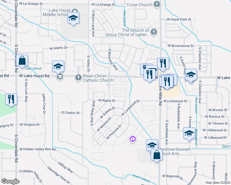 map of restaurants, bars, coffee shops, grocery stores, and more near 11100 West Portola Street in Boise