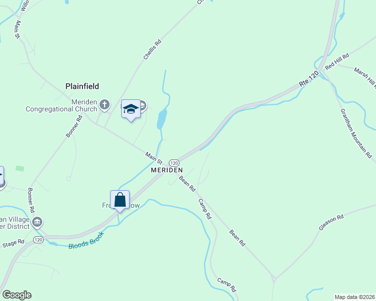 map of restaurants, bars, coffee shops, grocery stores, and more near 730 New Hampshire 120 in Plainfield