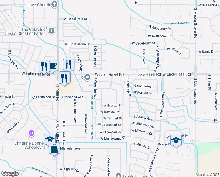 map of restaurants, bars, coffee shops, grocery stores, and more near 10375 West Portola Drive in Boise
