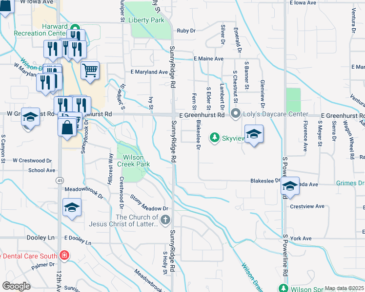 map of restaurants, bars, coffee shops, grocery stores, and more near 805 East Ronel Avenue in Nampa