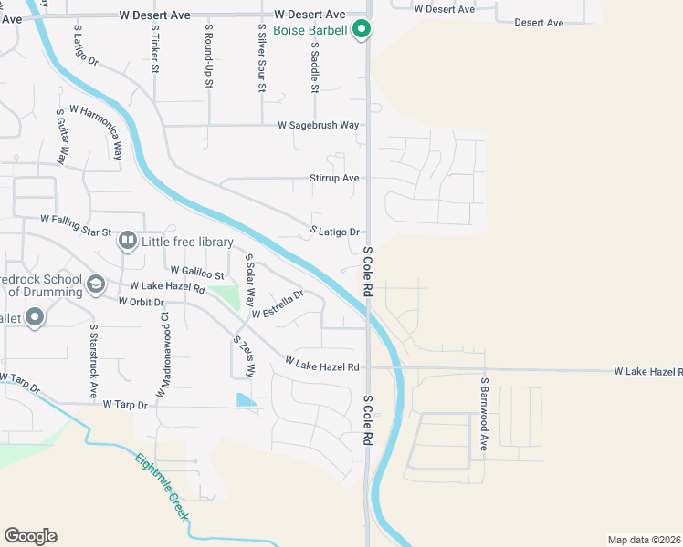 map of restaurants, bars, coffee shops, grocery stores, and more near 6319 South Cole Road in Boise