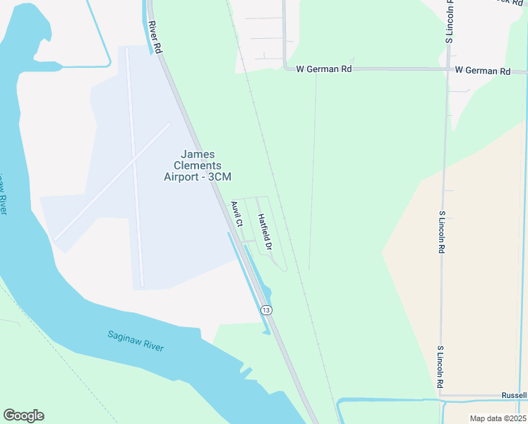 map of restaurants, bars, coffee shops, grocery stores, and more near 719 Hatfield Drive in Bay City