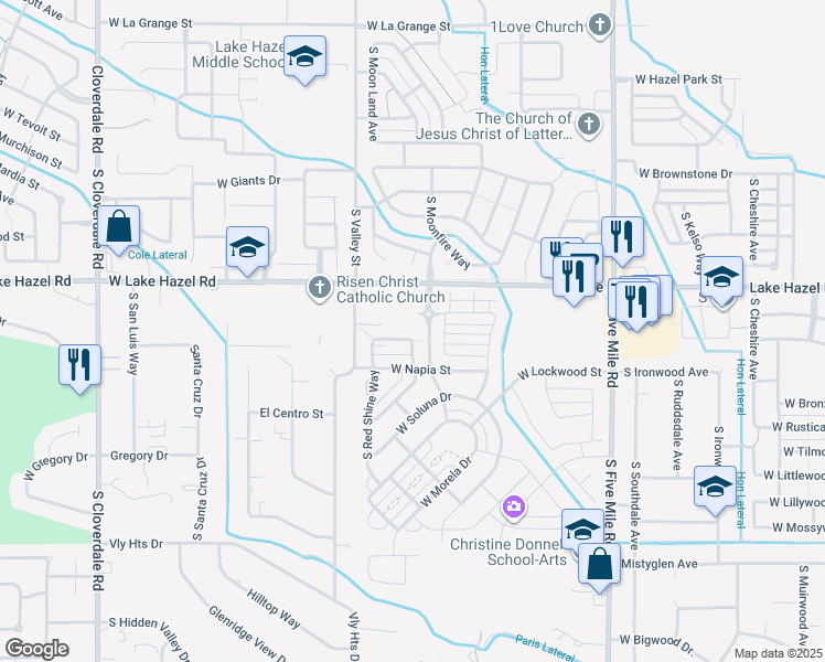 map of restaurants, bars, coffee shops, grocery stores, and more near 11248 West Portola Street in Boise