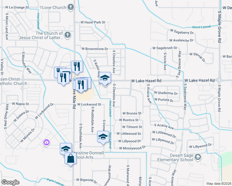 map of restaurants, bars, coffee shops, grocery stores, and more near 10144 West Portola Drive in Boise
