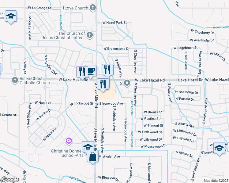 map of restaurants, bars, coffee shops, grocery stores, and more near 10375 West Portola Drive in Boise