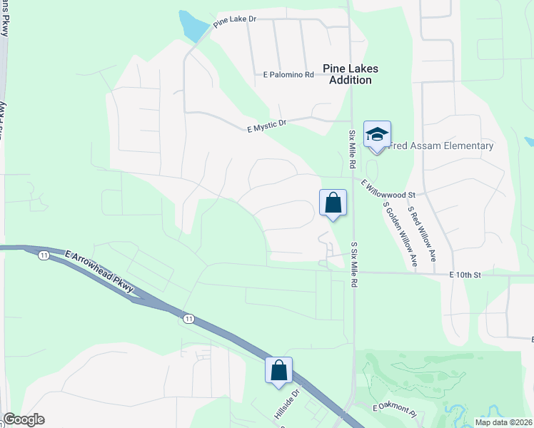 map of restaurants, bars, coffee shops, grocery stores, and more near 7400 East 10th Street in Sioux Falls