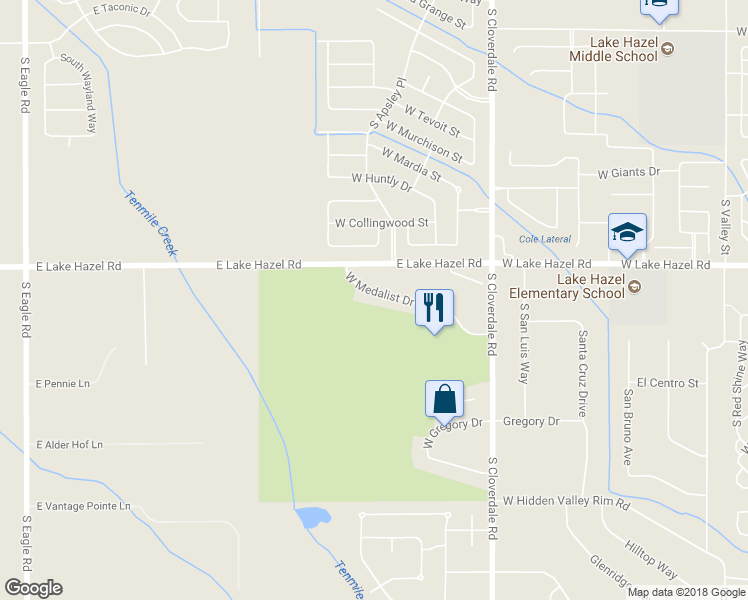 map of restaurants, bars, coffee shops, grocery stores, and more near 12603 West Medalist Drive in Boise