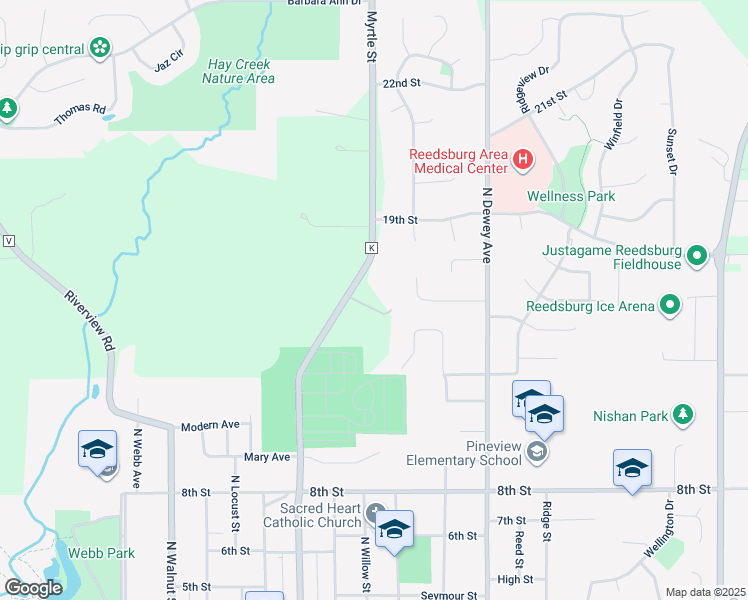 map of restaurants, bars, coffee shops, grocery stores, and more near S2740 County Road K in Reedsburg