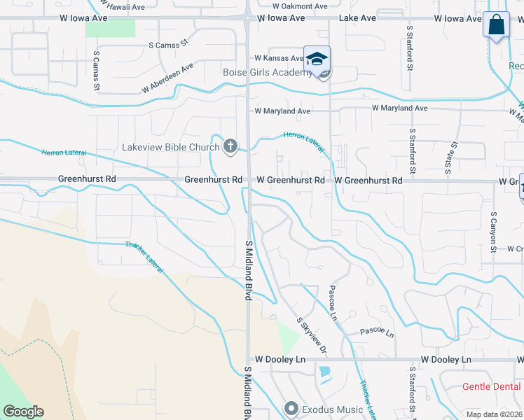map of restaurants, bars, coffee shops, grocery stores, and more near in Nampa