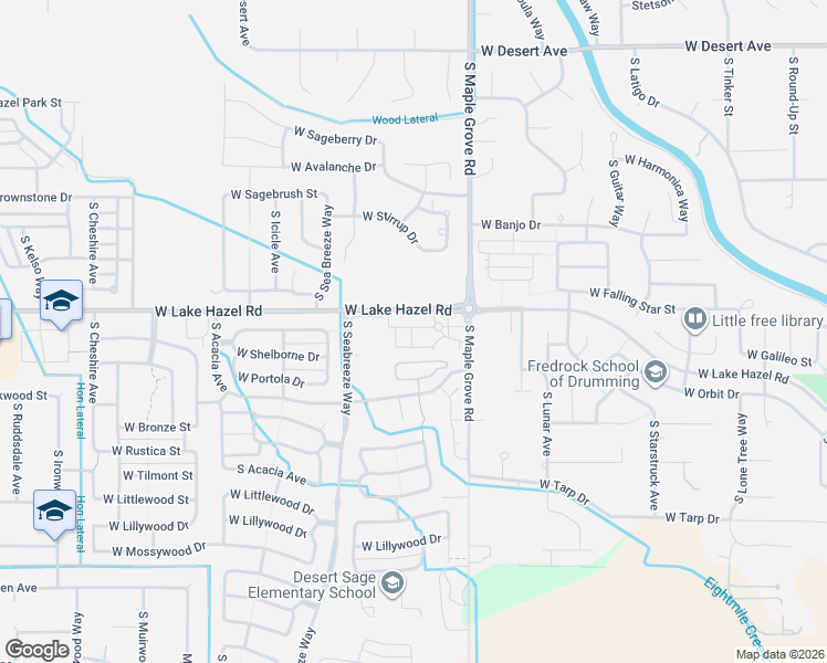 map of restaurants, bars, coffee shops, grocery stores, and more near 9101 West Lake Hazel Road in Boise