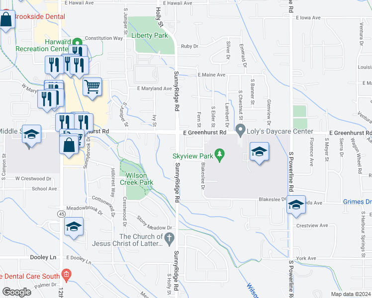 map of restaurants, bars, coffee shops, grocery stores, and more near 904 South Garland Street in Nampa