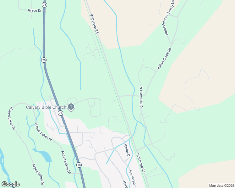 map of restaurants, bars, coffee shops, grocery stores, and more near Buttercup Rd in Hailey